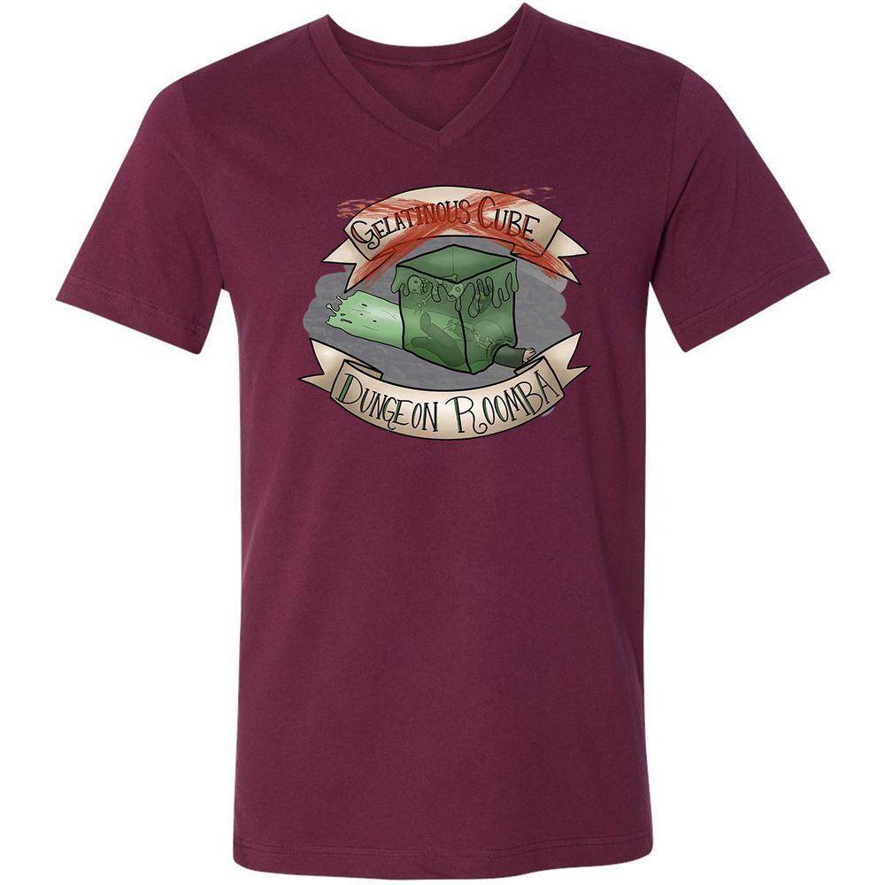 Unisex V-Neck T-Shirt - YAJJE1VF - Maroon - 6