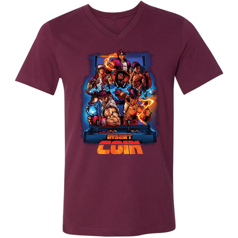 Unisex V-Neck T-Shirt - 26CLUUML - Maroon - 6