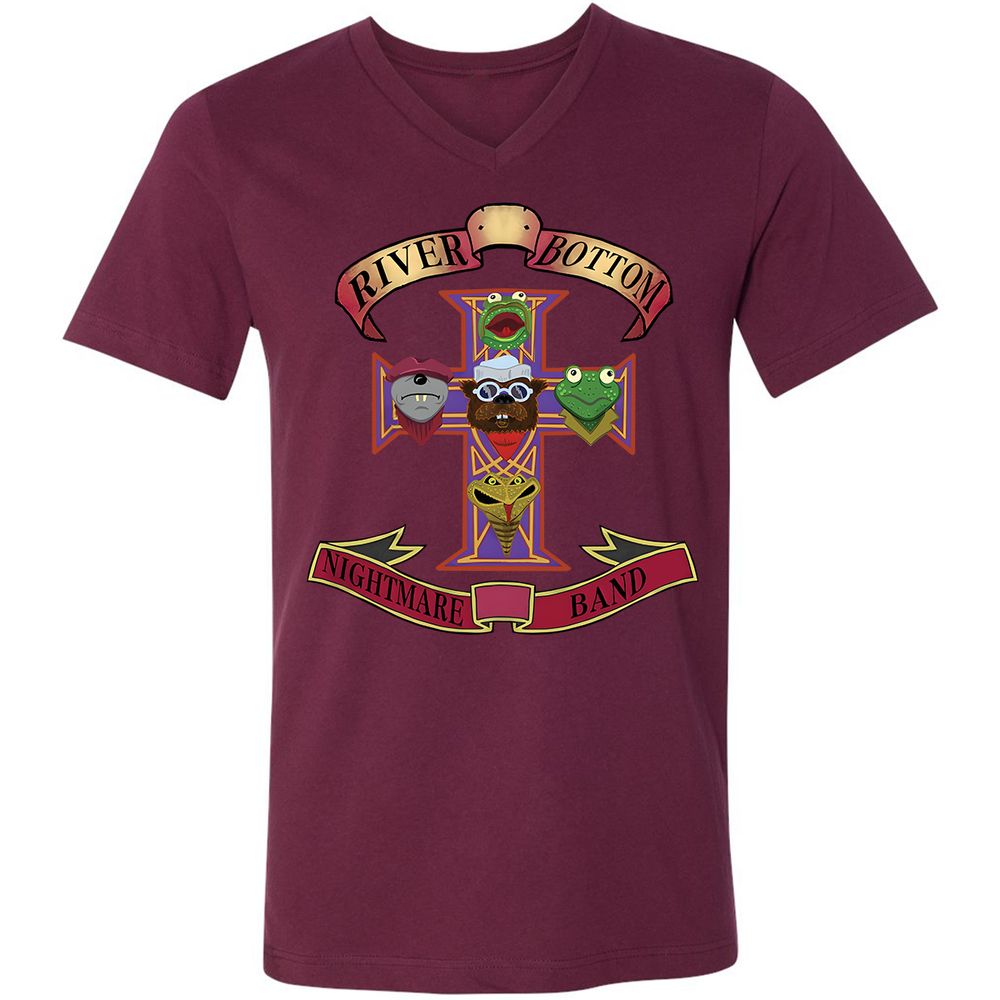 Unisex V-Neck T-Shirt - ZT2HZJ76 - Maroon - 6