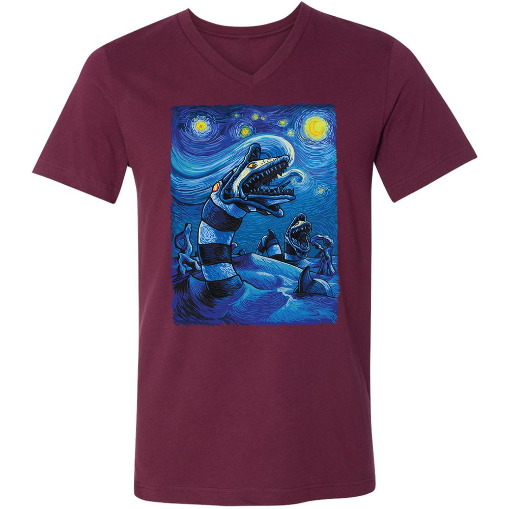 Unisex V-Neck T-Shirt - KTGJBJ3R - Maroon - 6