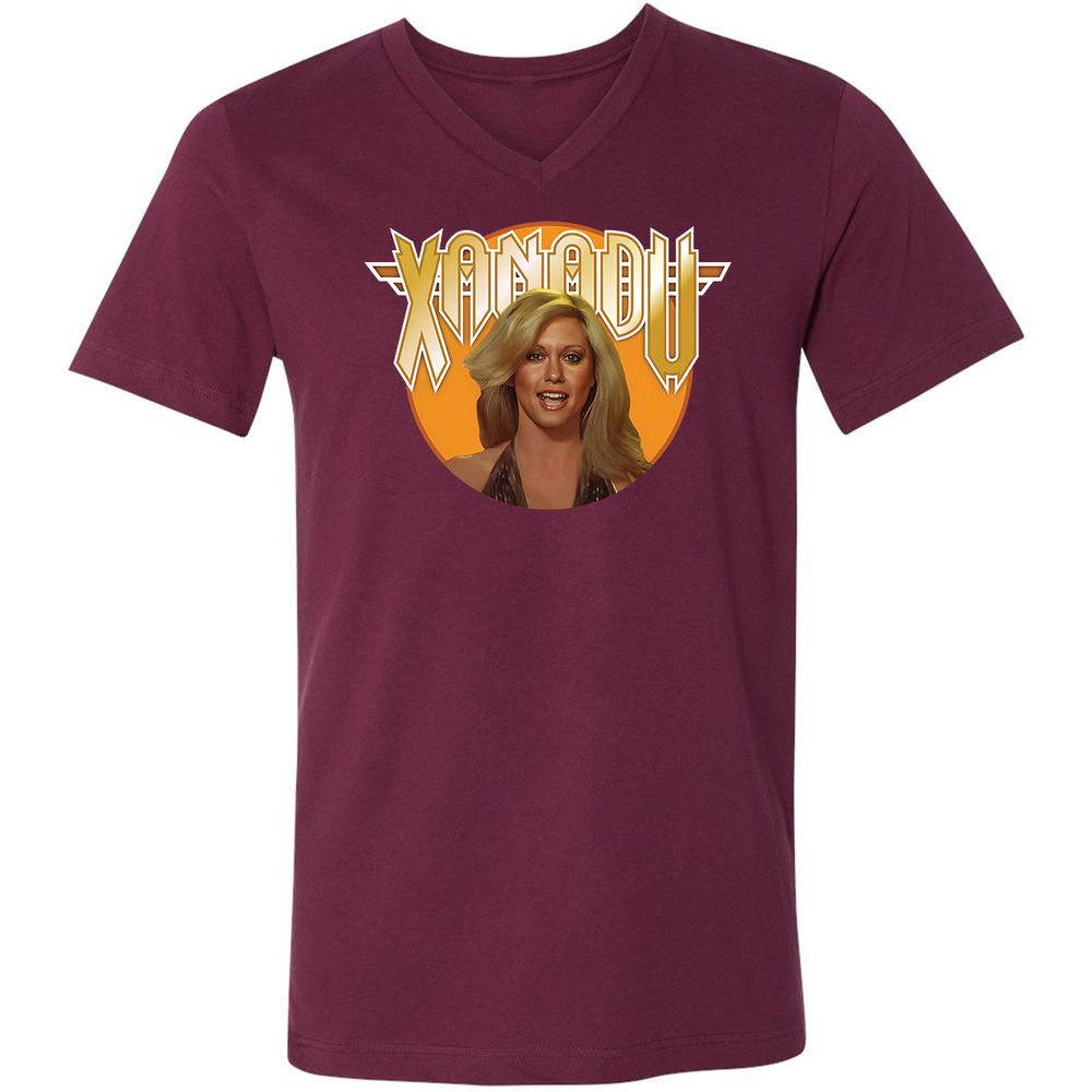 Unisex V-Neck T-Shirt - EYVXMJ4U - Maroon - 6