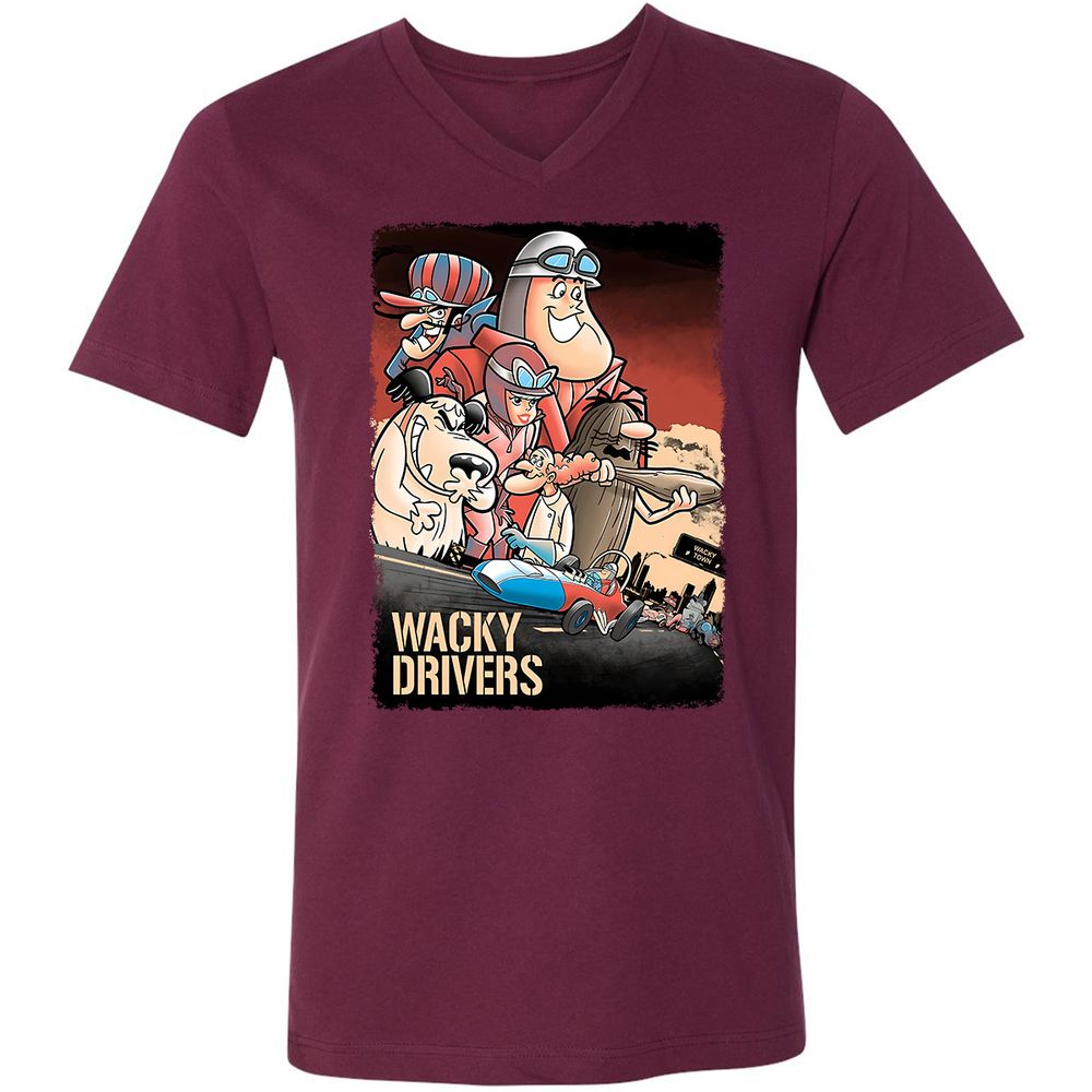 Unisex V-Neck T-Shirt - PZME1AAS - Maroon - 6