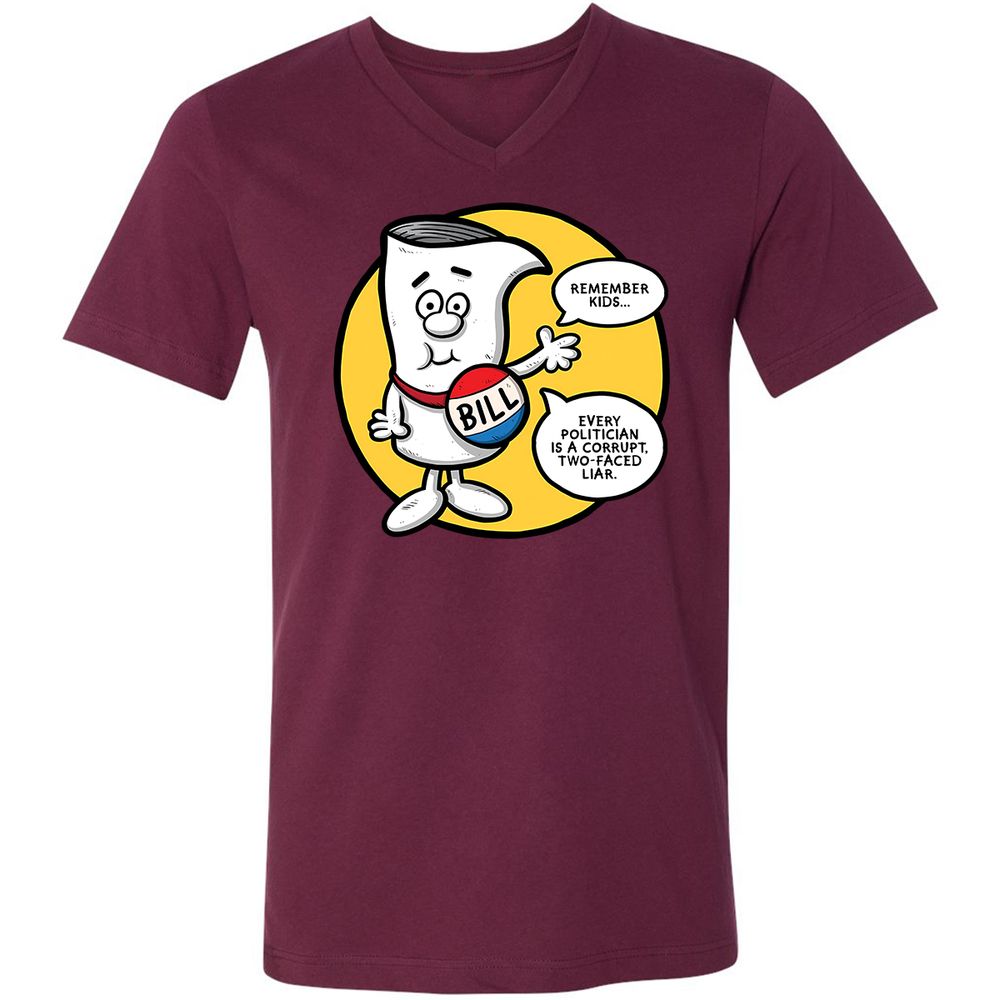 Unisex V-Neck T-Shirt - Q23BNVCG - Maroon - 6