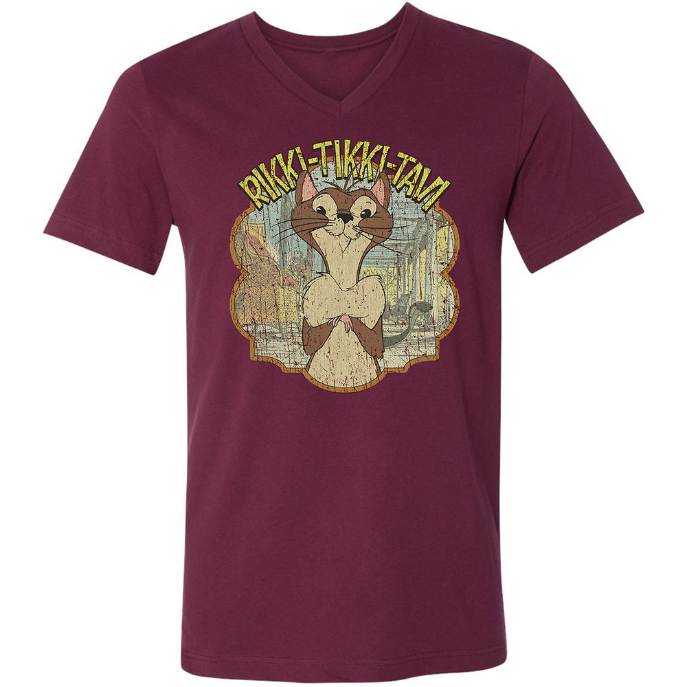 Unisex V-Neck T-Shirt - XW1WCGEK - Maroon - 6
