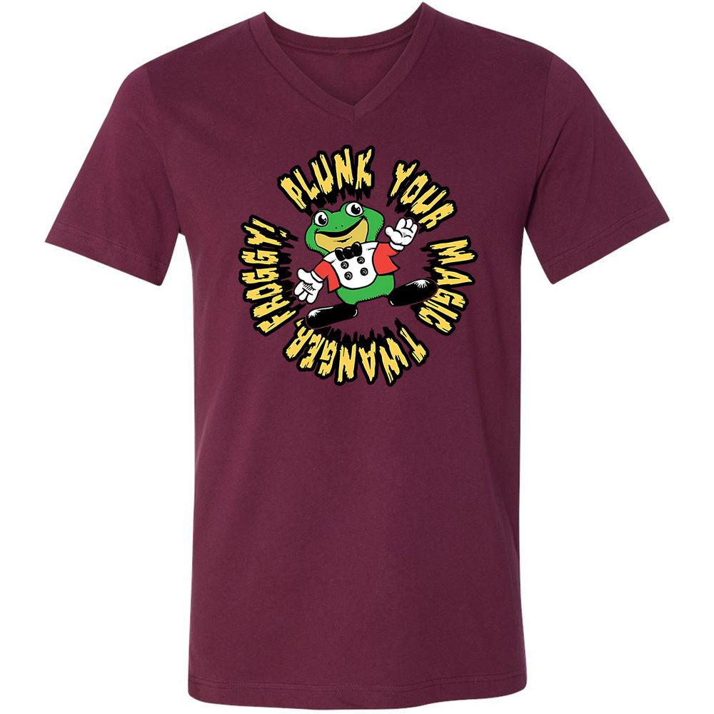 Unisex V-Neck T-Shirt - YBYE8C6M - Maroon - 6