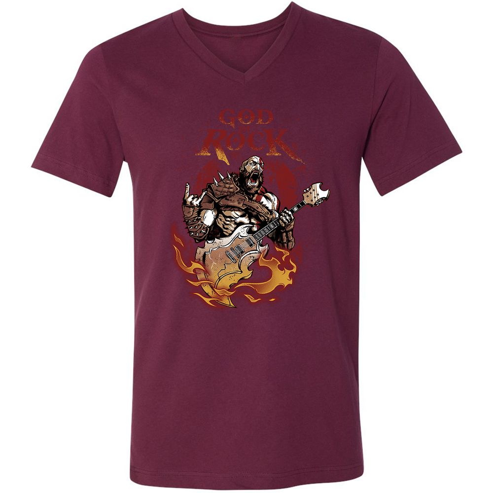 Unisex V-Neck T-Shirt - SBX6R4FP - Maroon - 6