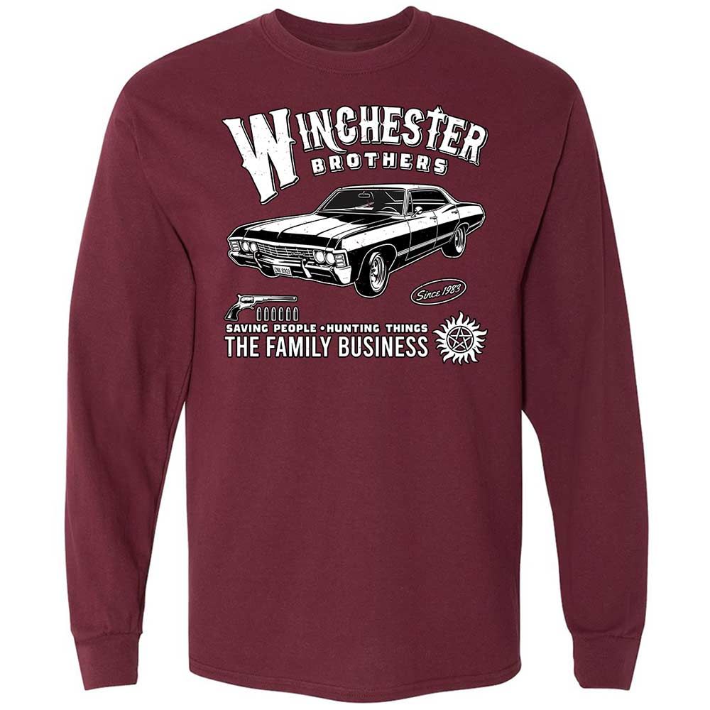 Long Sleeve T-Shirt - MXQFW52J - Maroon - 6