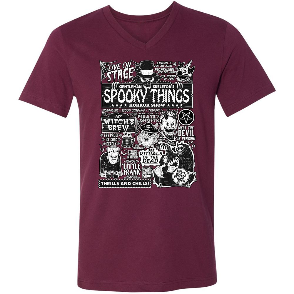 Unisex V-Neck T-Shirt - G9AX6UT9 - Maroon - 6