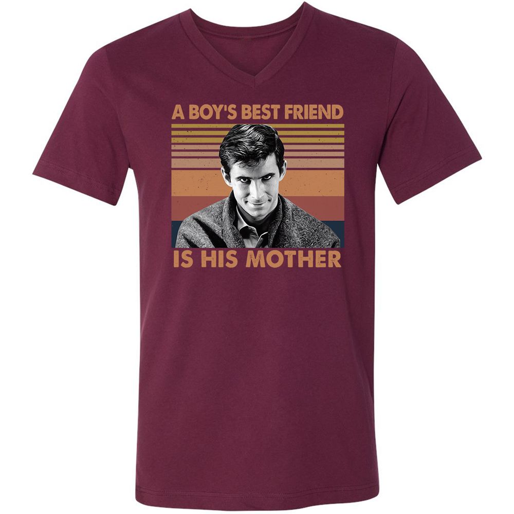 Unisex V-Neck T-Shirt - YYVBJWYT - Maroon - 6