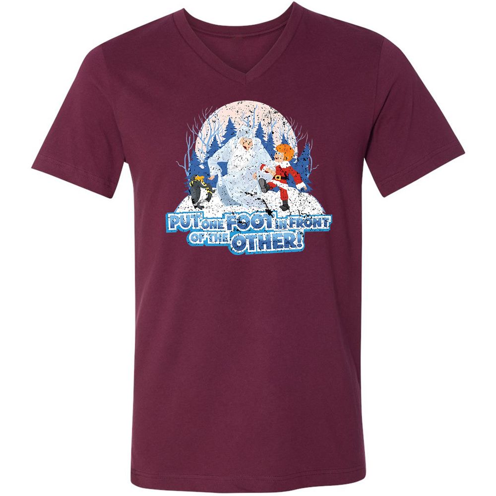 Unisex V-Neck T-Shirt - ZPJZFKX9 - Maroon - 6