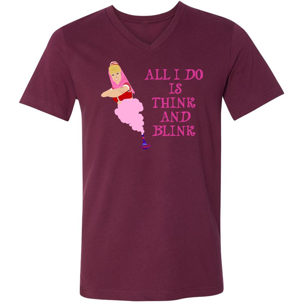 Unisex V-Neck T-Shirt - HYNWL7JP - Maroon - 6
