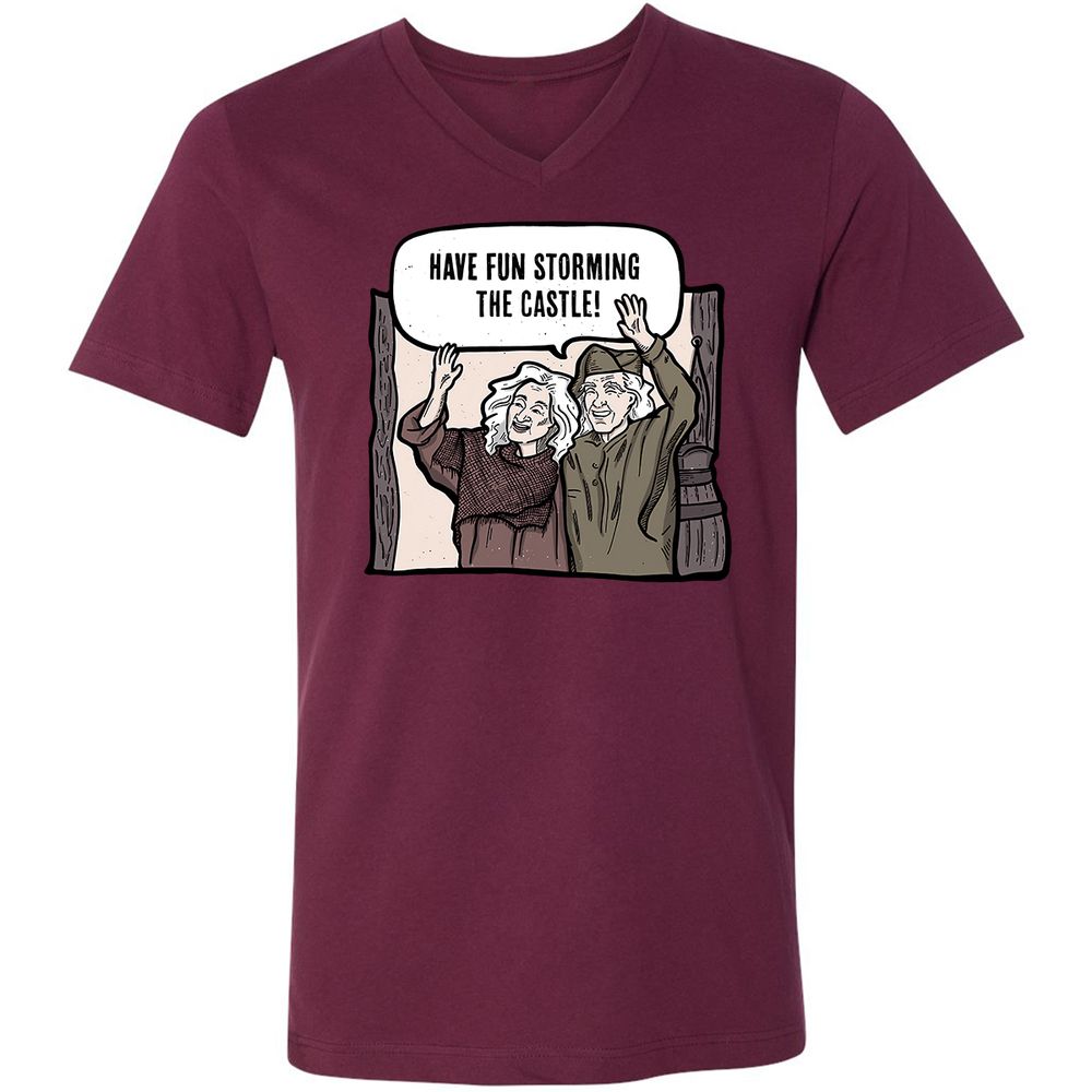 Unisex V-Neck T-Shirt - 9MGECZKQ - Maroon - 6