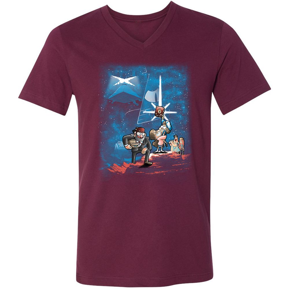 Unisex V-Neck T-Shirt - AZNLLPL2 - Maroon - 6