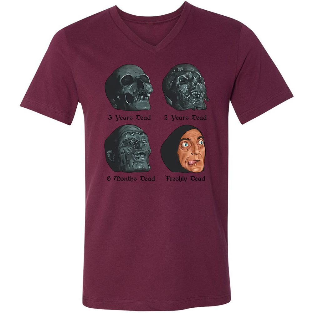 Unisex V-Neck T-Shirt - CAFY47VA - Maroon - 6