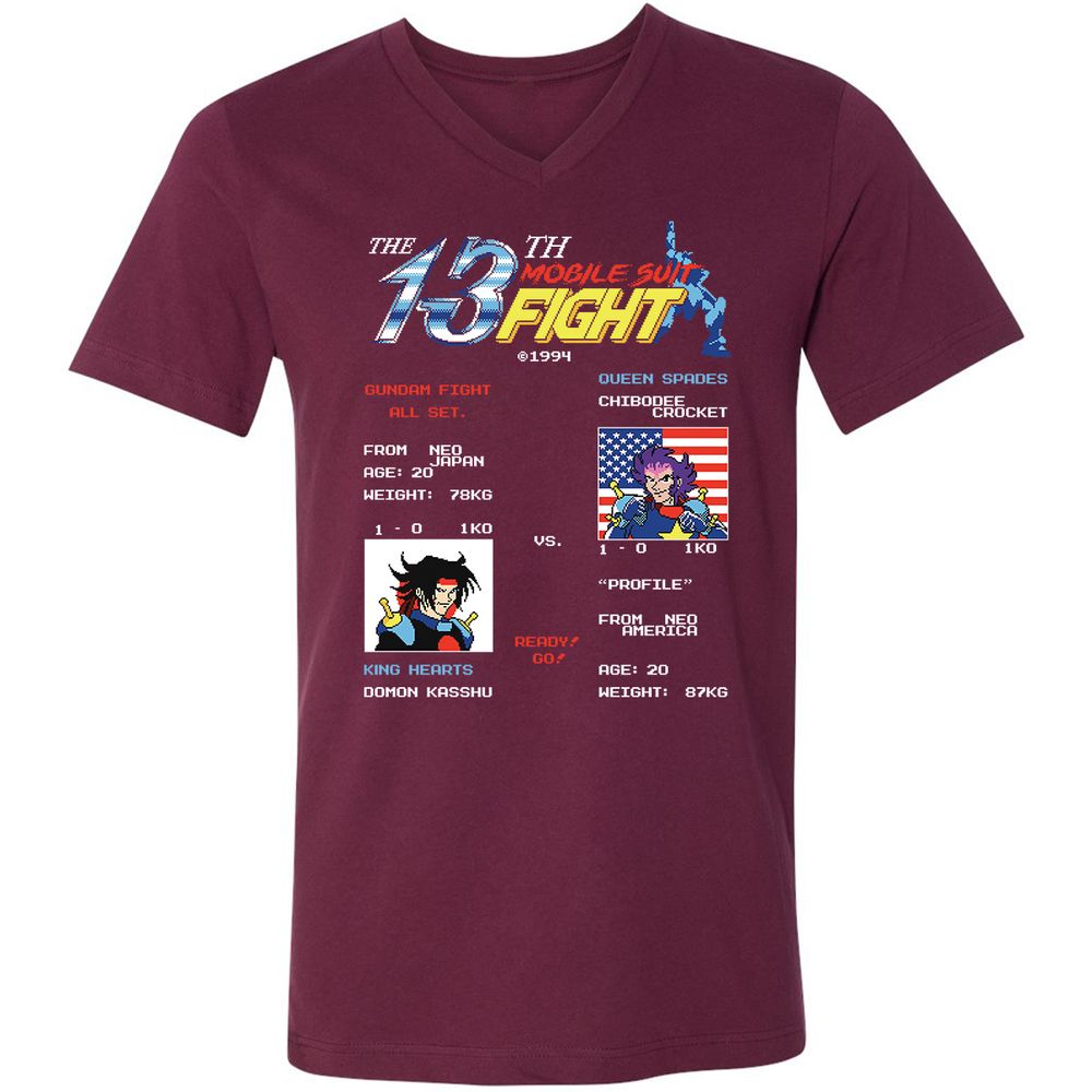 Unisex V-Neck T-Shirt - ENK7DCC1 - Maroon - 6