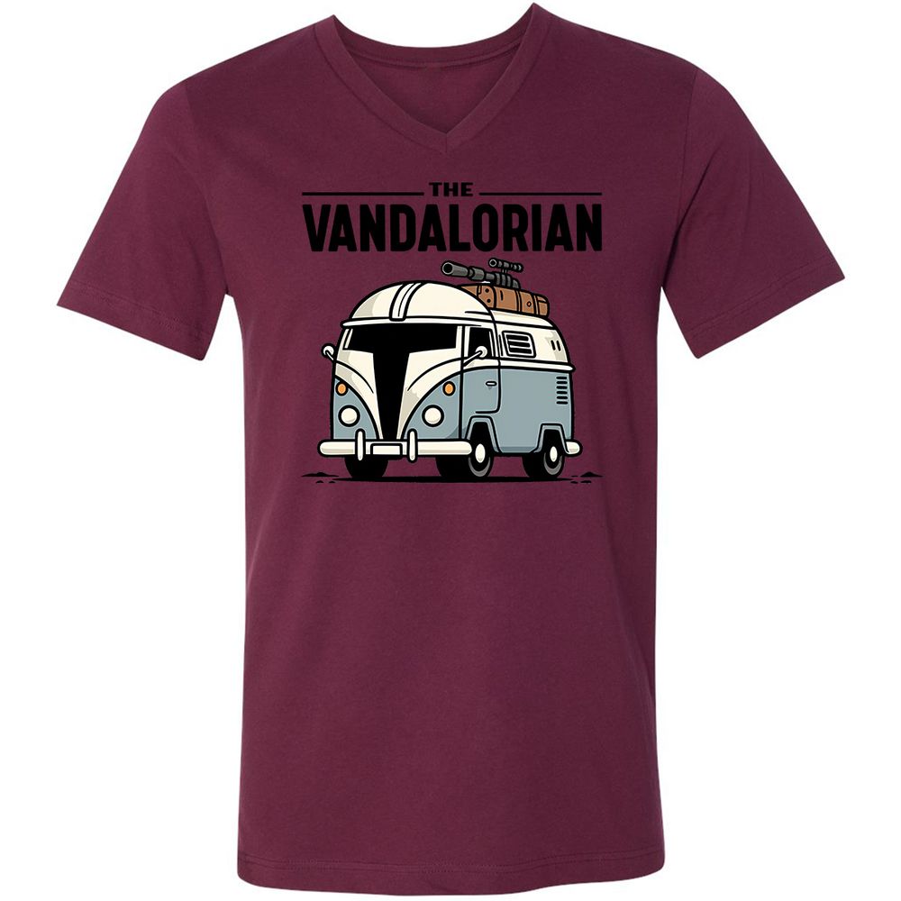 Unisex V-Neck T-Shirt - TEEECUMN - Maroon - 6