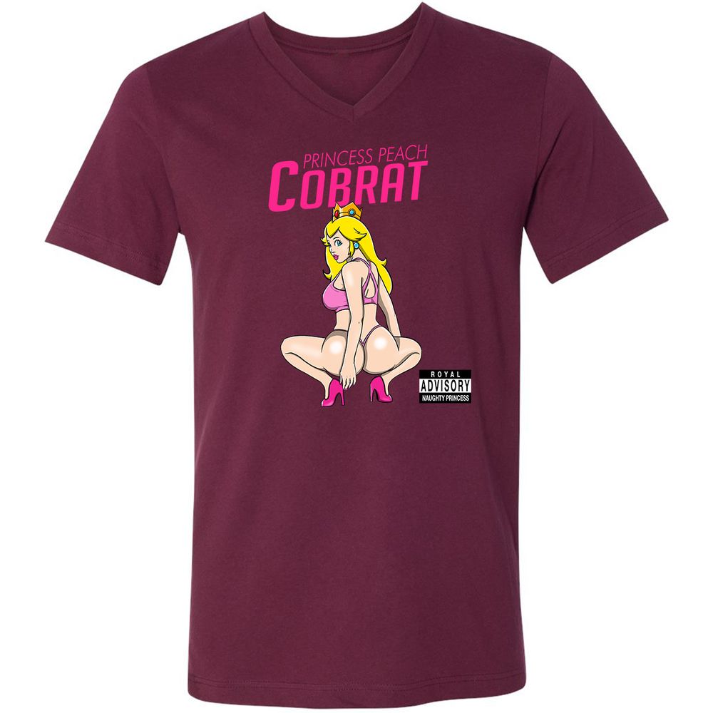 Unisex V-Neck T-Shirt - 4NGPCGCF - Maroon - 6