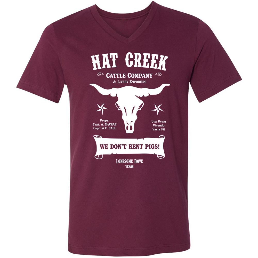 Unisex V-Neck T-Shirt - 5ENF3MHS - Maroon - 6