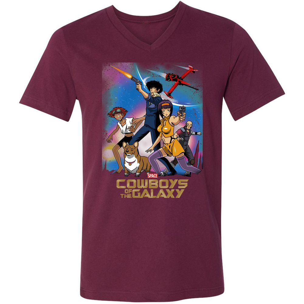 Unisex V-Neck T-Shirt - X413A22L - Maroon - 6
