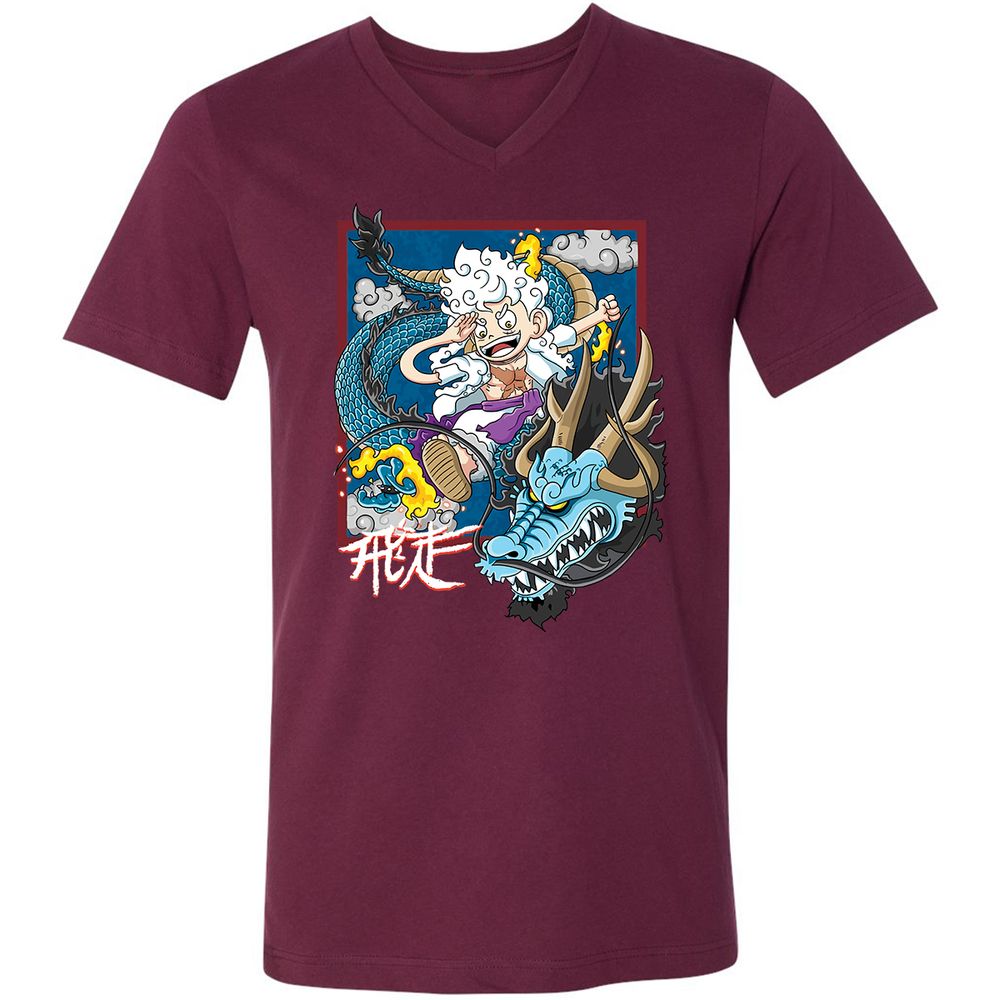 Unisex V-Neck T-Shirt - GQECQN2B - Maroon - 6
