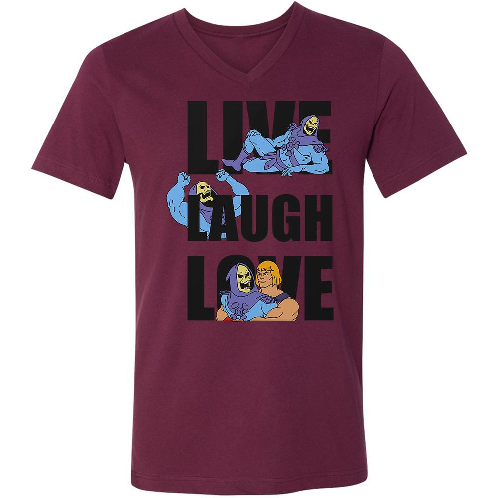 Unisex V-Neck T-Shirt - ARE6JFSF - Maroon - 6