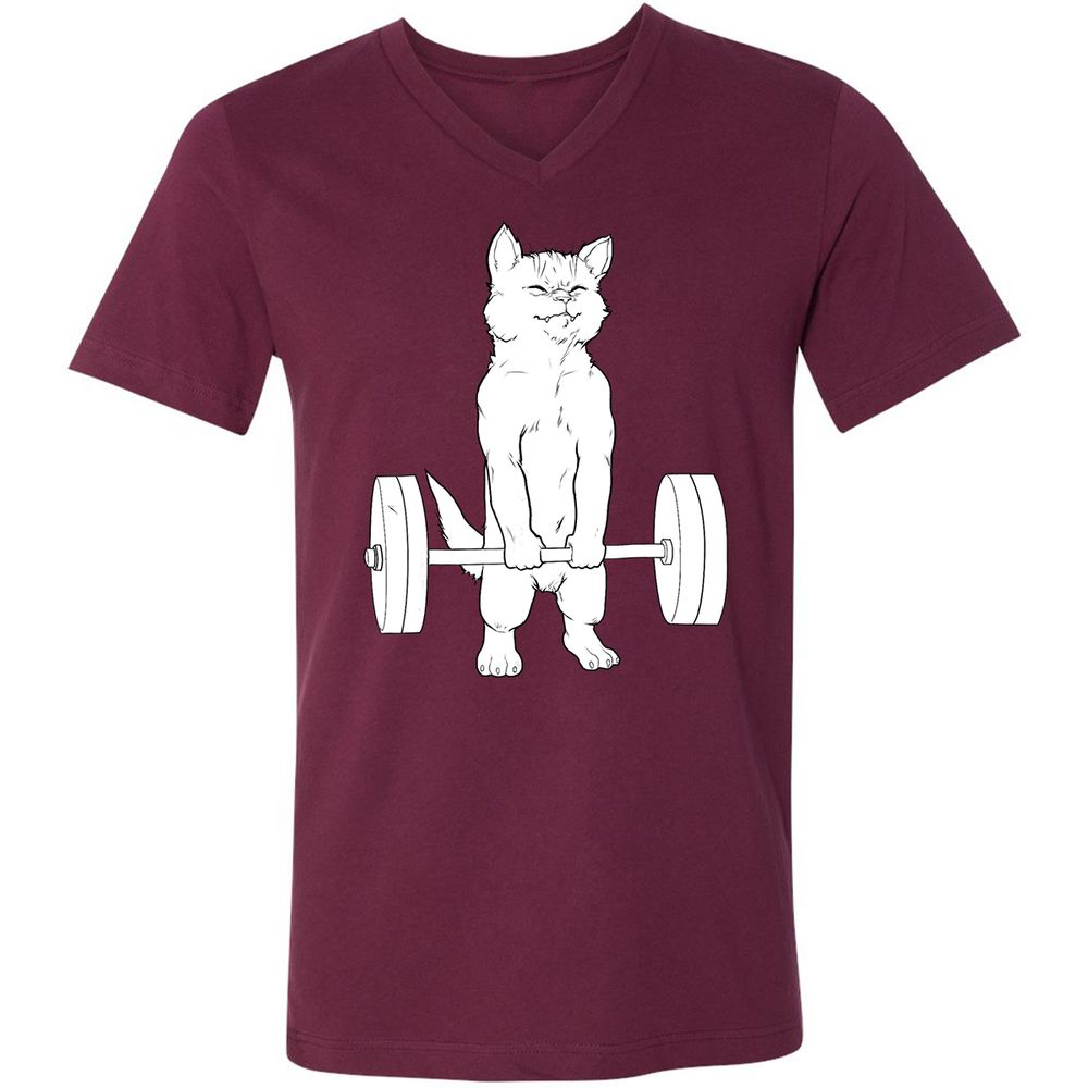 Unisex V-Neck T-Shirt - WE91CHCZ - Maroon - 6