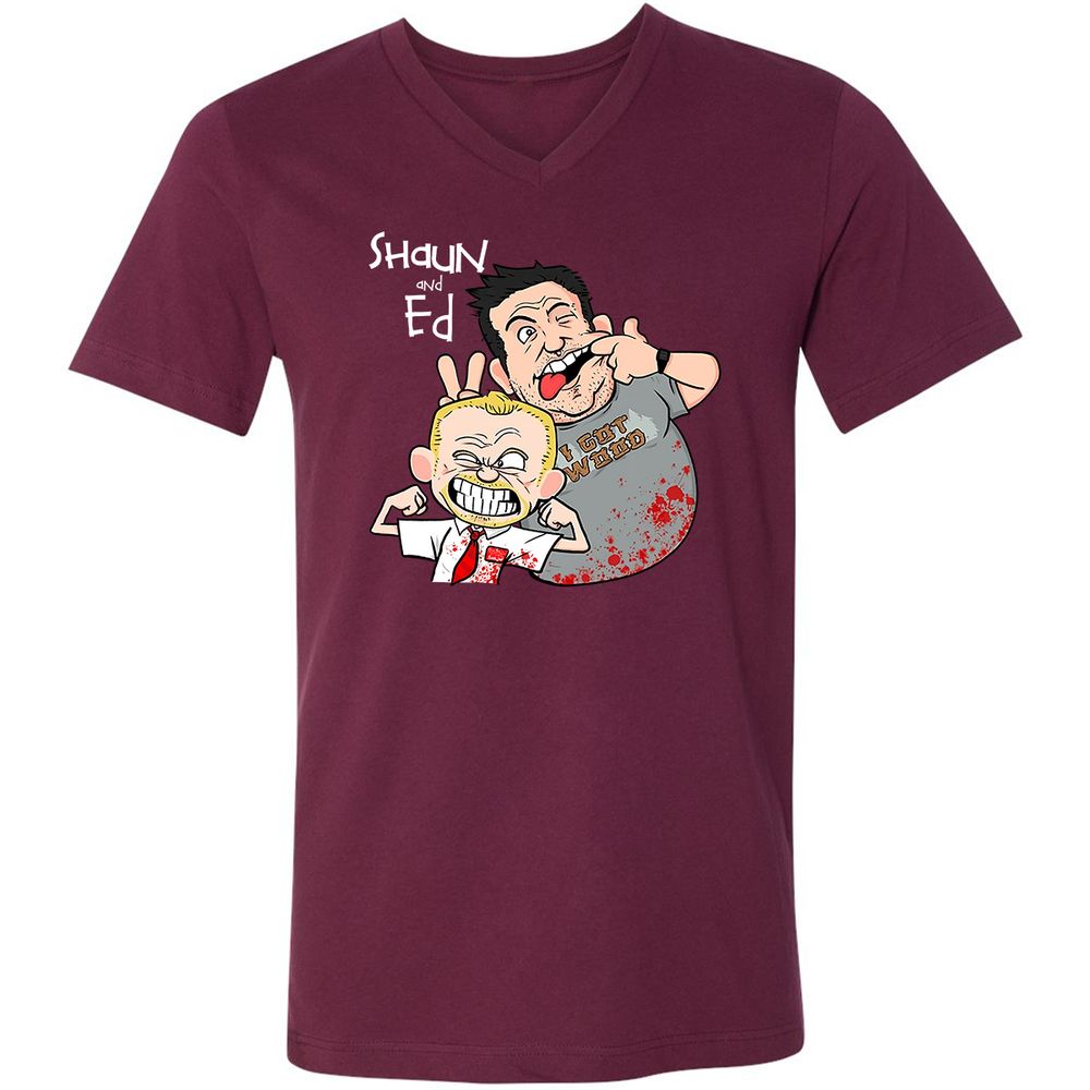 Unisex V-Neck T-Shirt - GMFDQZTN - Maroon - 6