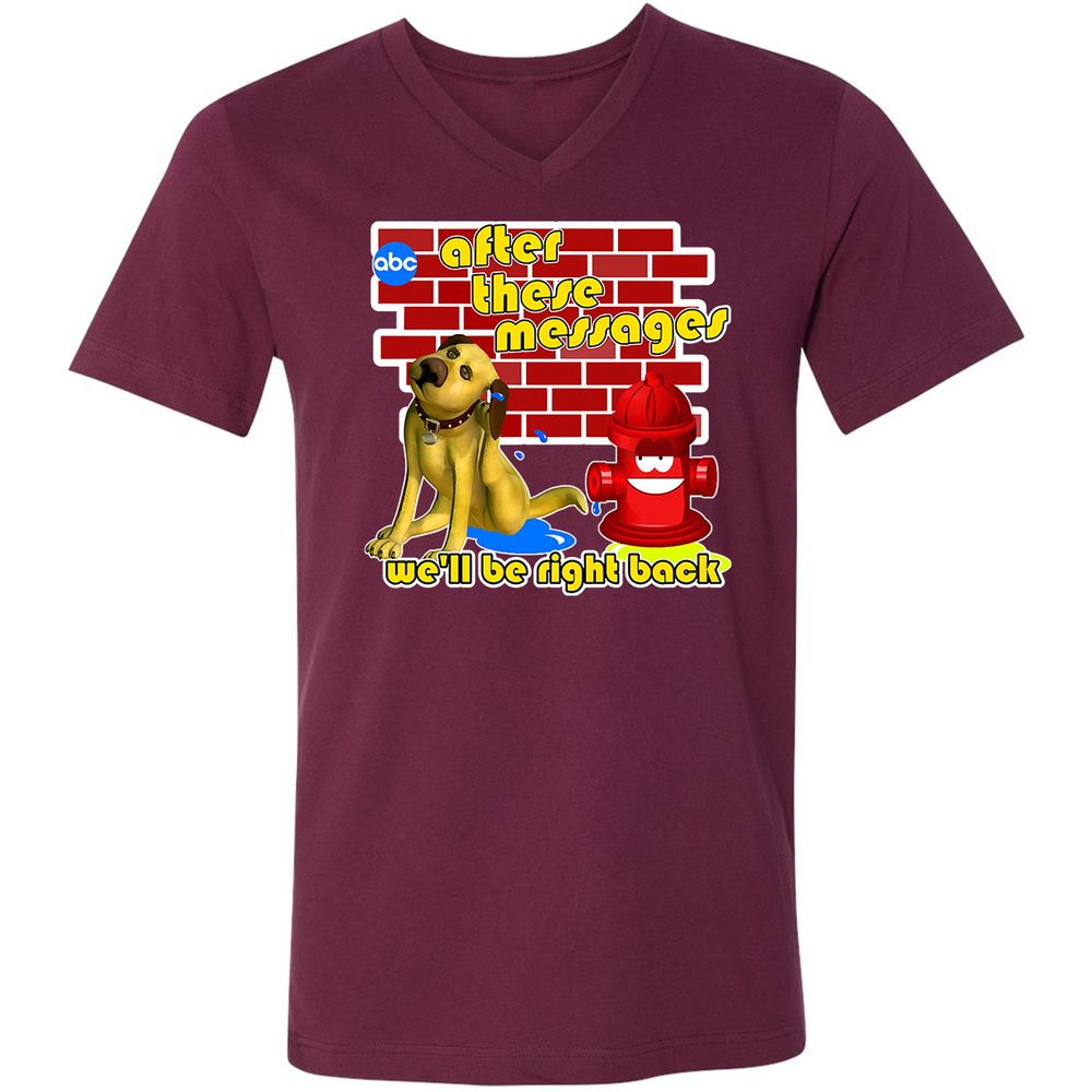 Unisex V-Neck T-Shirt - VHMJPGAW - Maroon - 6