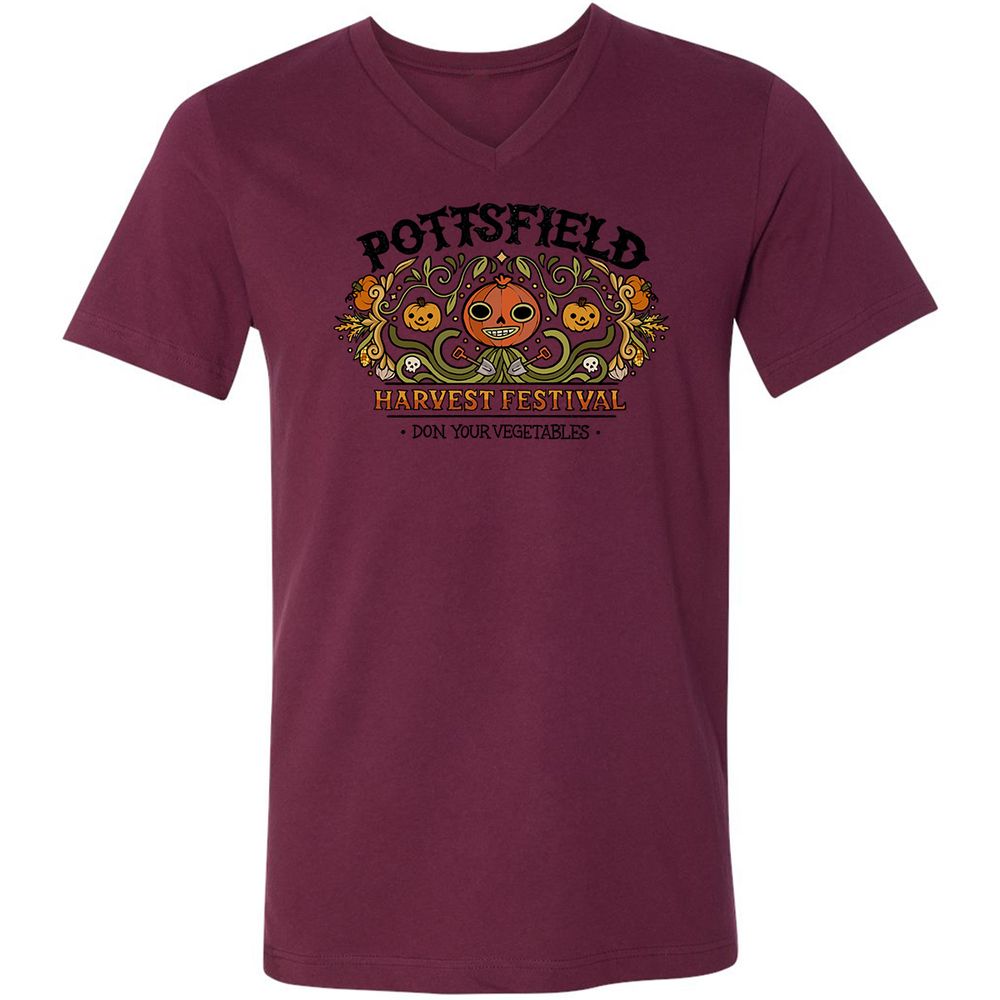 Unisex V-Neck T-Shirt - RWU843PM - Maroon - 6