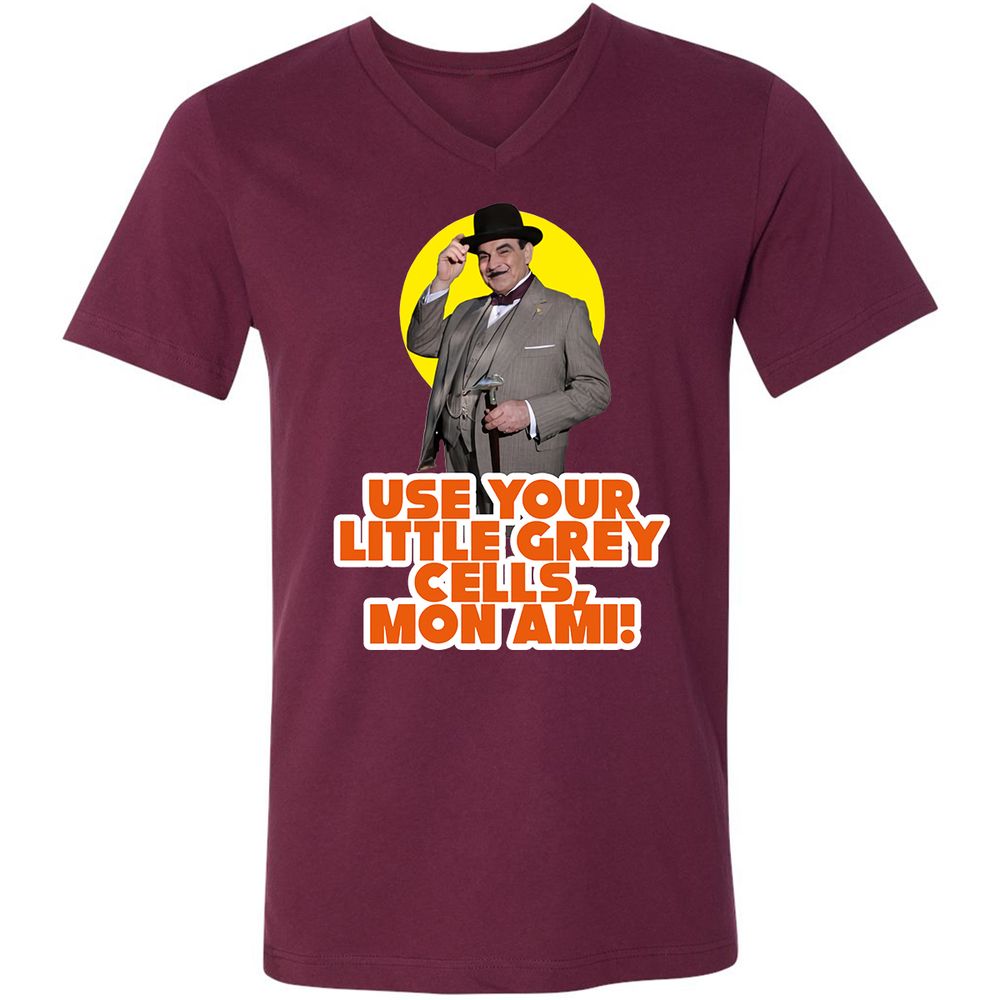 Unisex V-Neck T-Shirt - BKF9Z4MQ - Maroon - 6