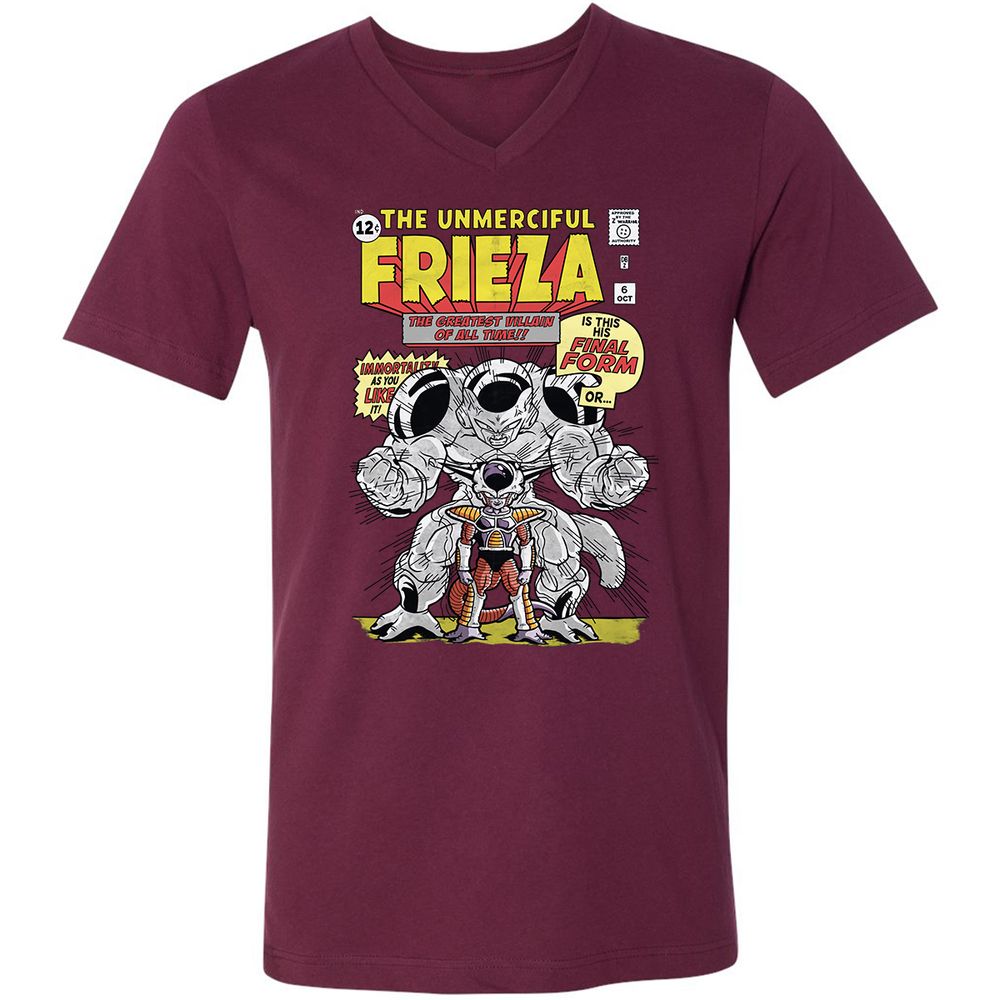 Unisex V-Neck T-Shirt - JEDVLBJT - Maroon - 6
