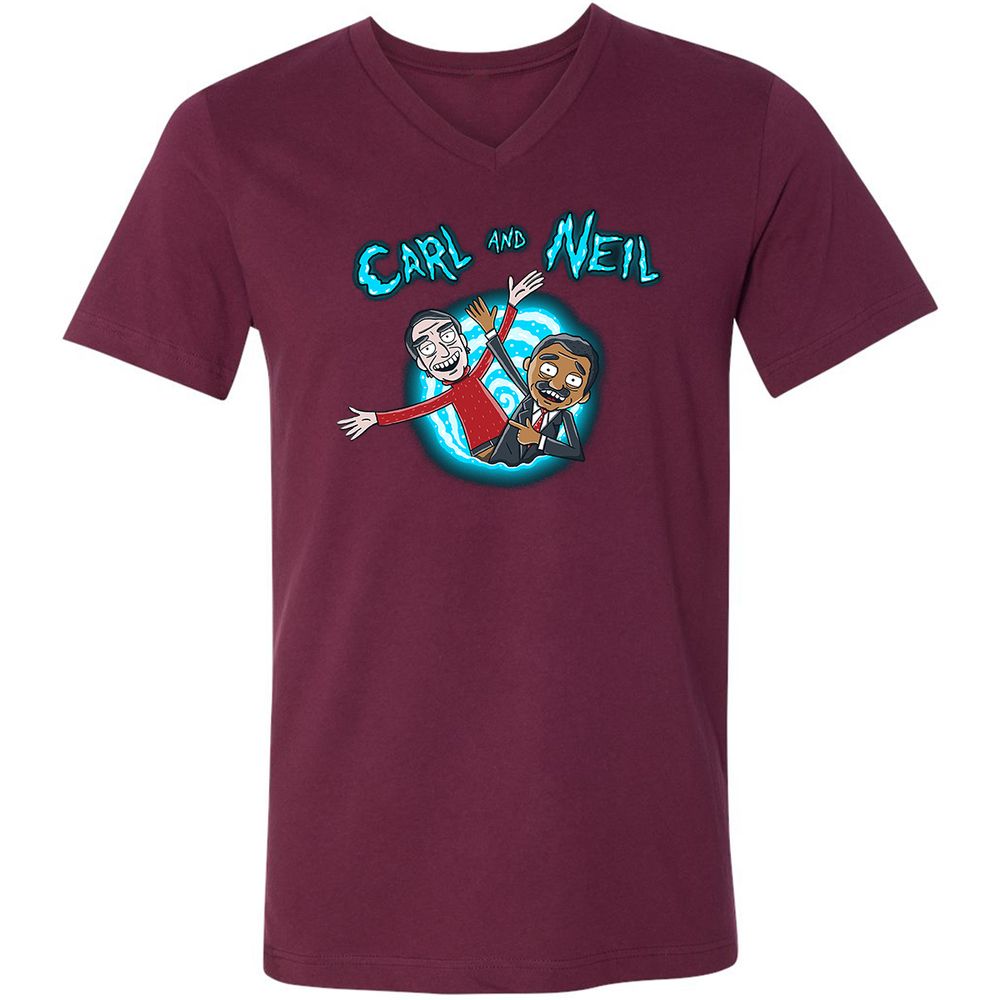 Unisex V-Neck T-Shirt - 6GF2NGBS - Maroon - 6