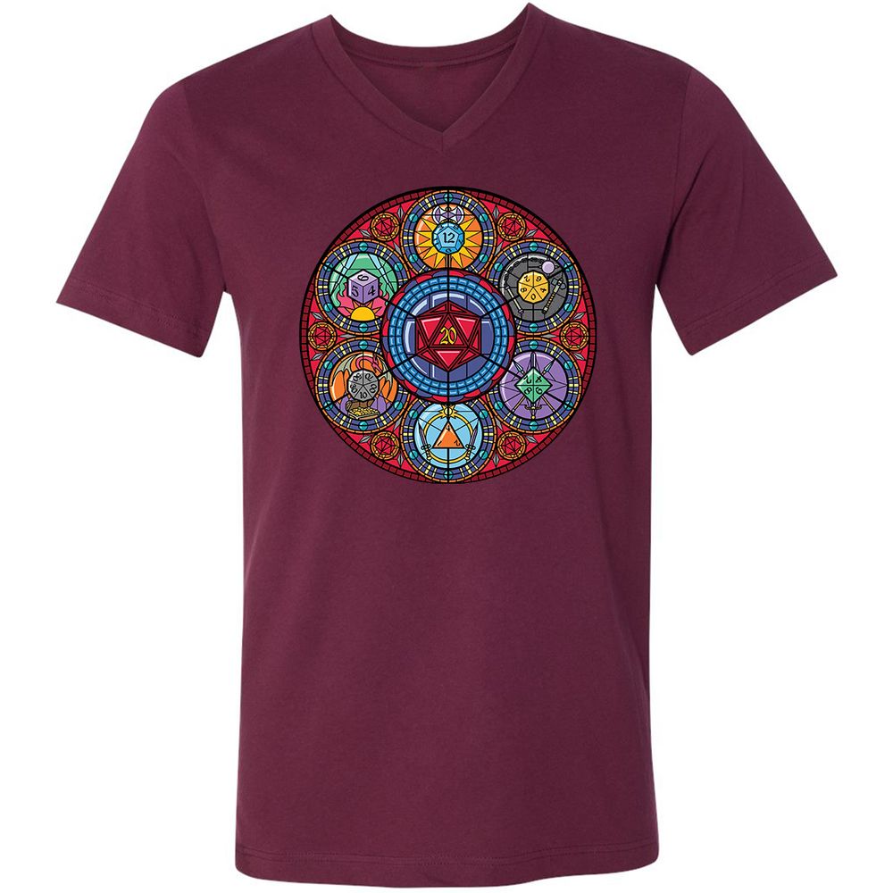 Unisex V-Neck T-Shirt - P1XDJFXE - Maroon - 6