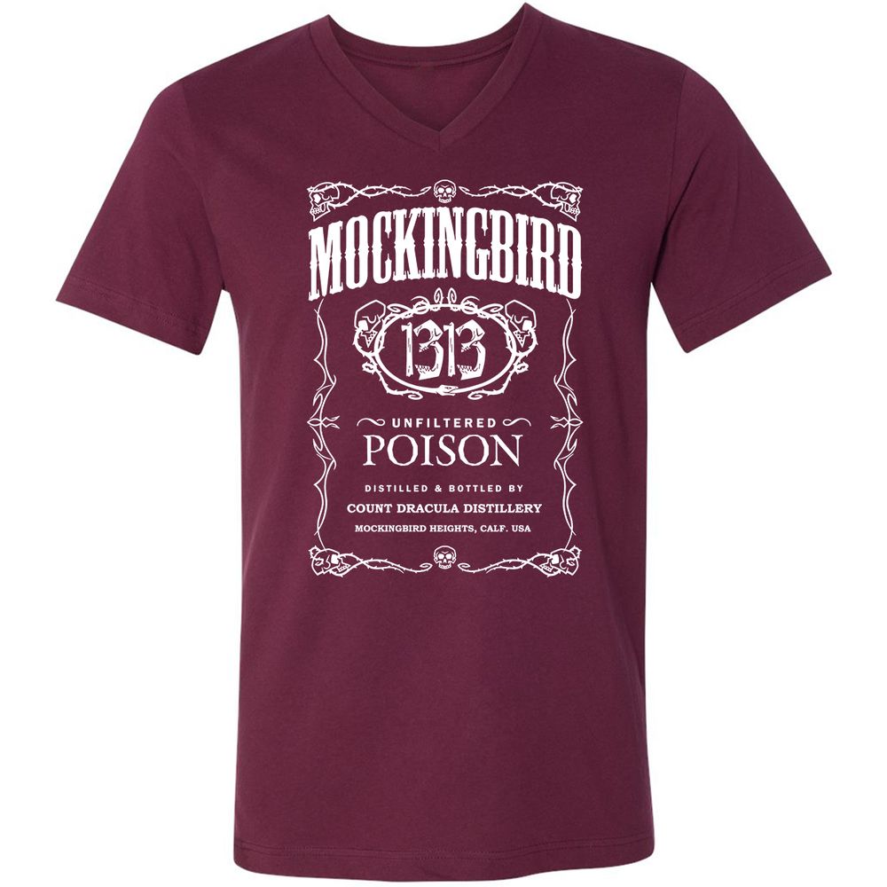 Unisex V-Neck T-Shirt - CVE8YJA6 - Maroon - 6