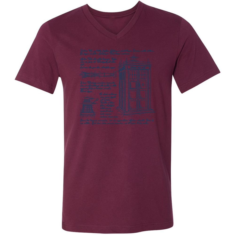 Unisex V-Neck T-Shirt - 846VQHVP - Maroon - 6