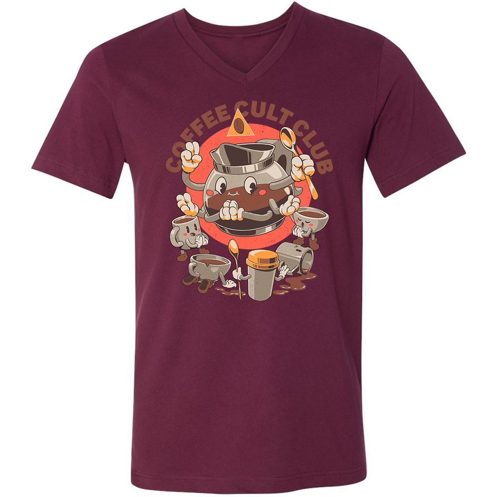 Unisex V-Neck T-Shirt - SFE62U3T - Maroon - 6