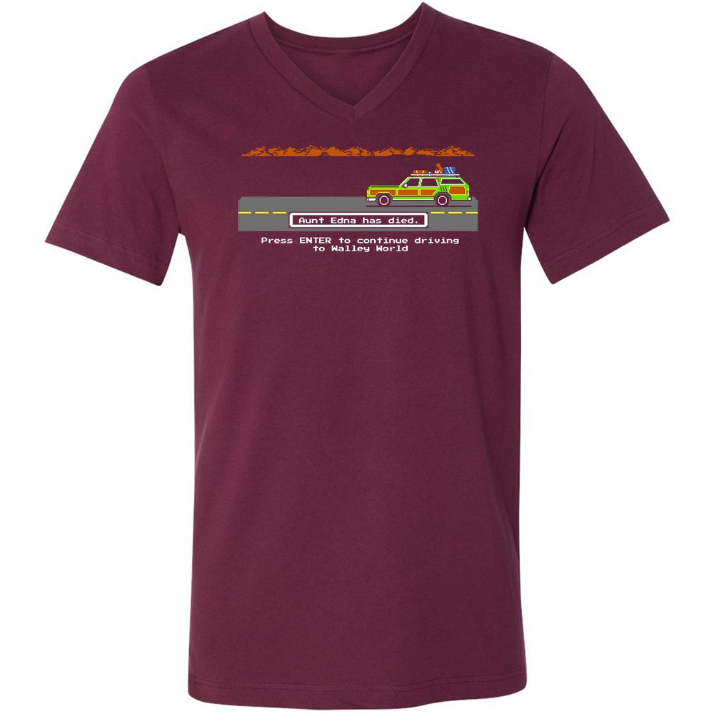 Unisex V-Neck T-Shirt - M2CMVCGH - Maroon - 6