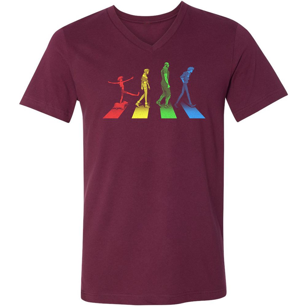 Unisex V-Neck T-Shirt - L473JG4H - Maroon - 6