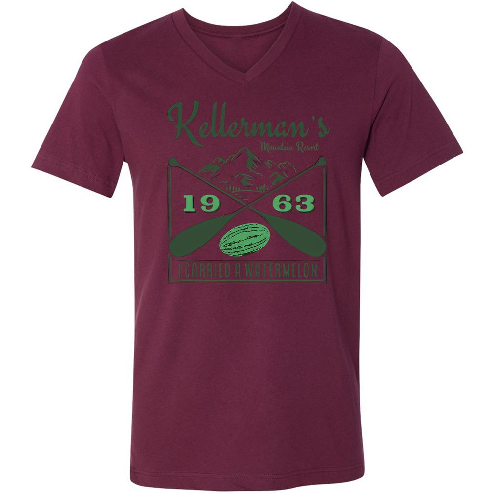 Unisex V-Neck T-Shirt - TAT3ANAT - Maroon - 6