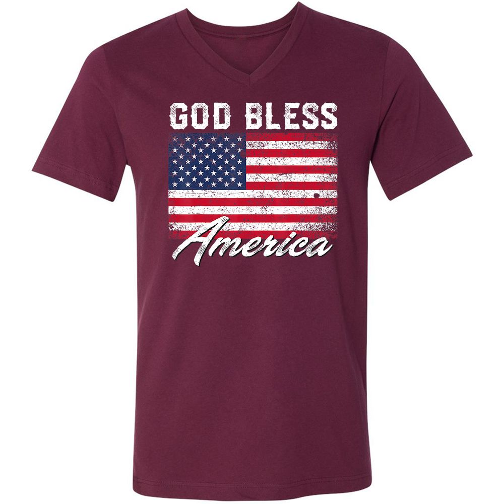 Unisex V-Neck T-Shirt - UFMRCDMY - Maroon - 6