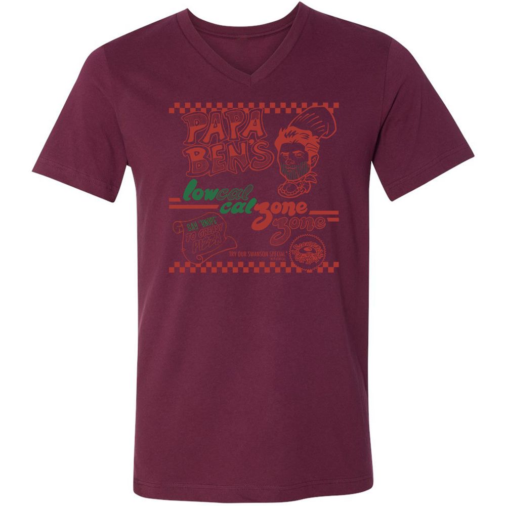 Unisex V-Neck T-Shirt - XF9QK8H6 - Maroon - 6