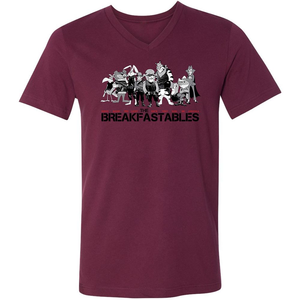 Unisex V-Neck T-Shirt - 4U17QBL9 - Maroon - 6