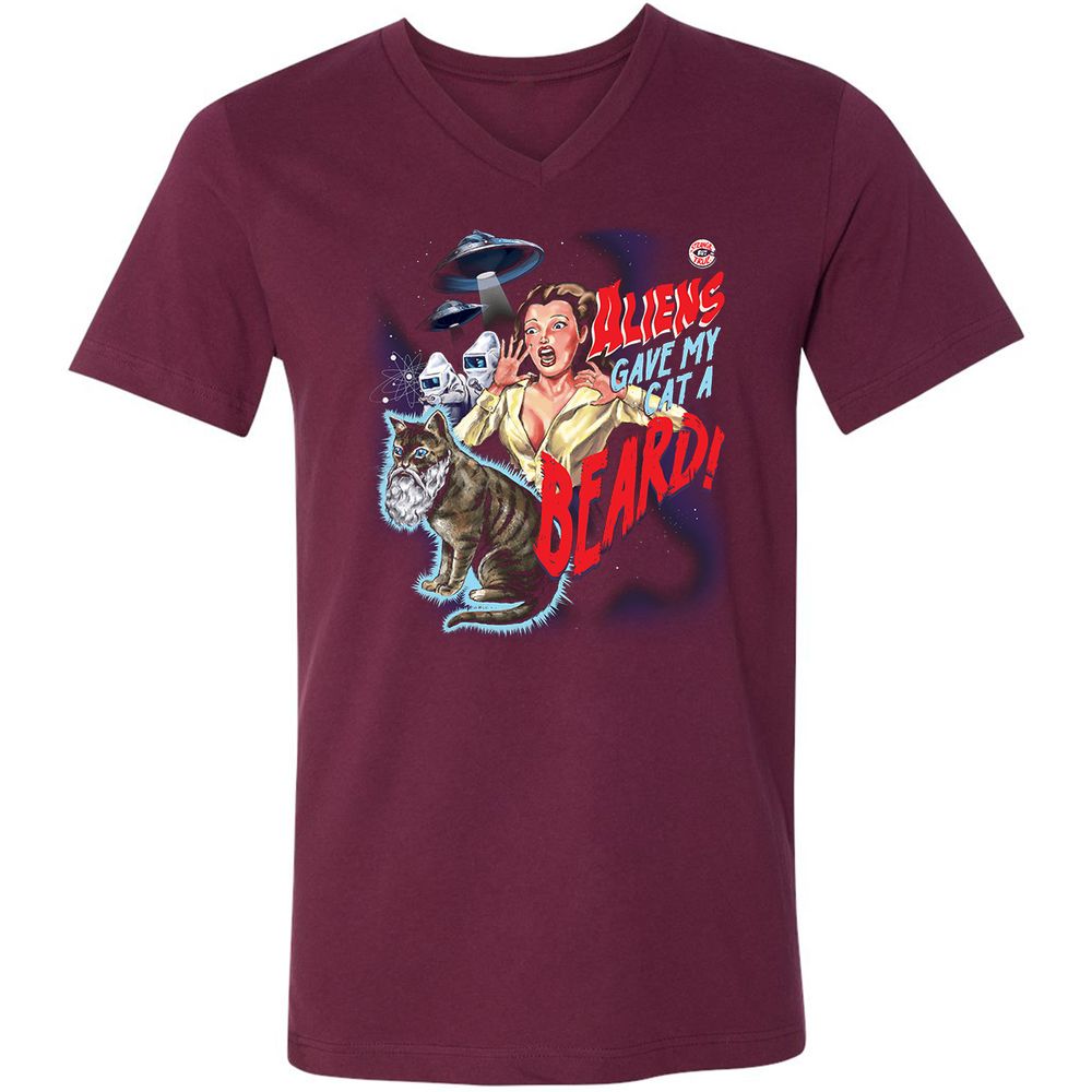 Unisex V-Neck T-Shirt - C7CU91FH - Maroon - 6