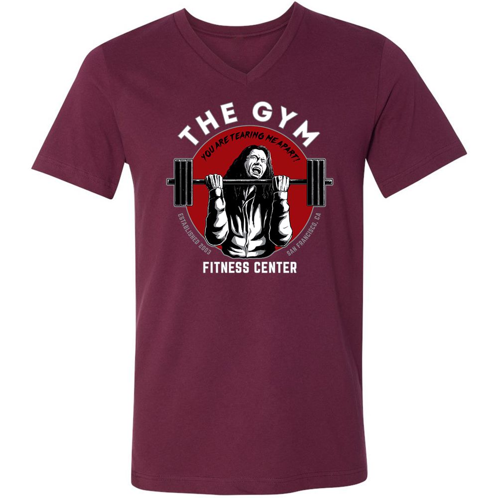 Unisex V-Neck T-Shirt - PWBKRNHX - Maroon - 6