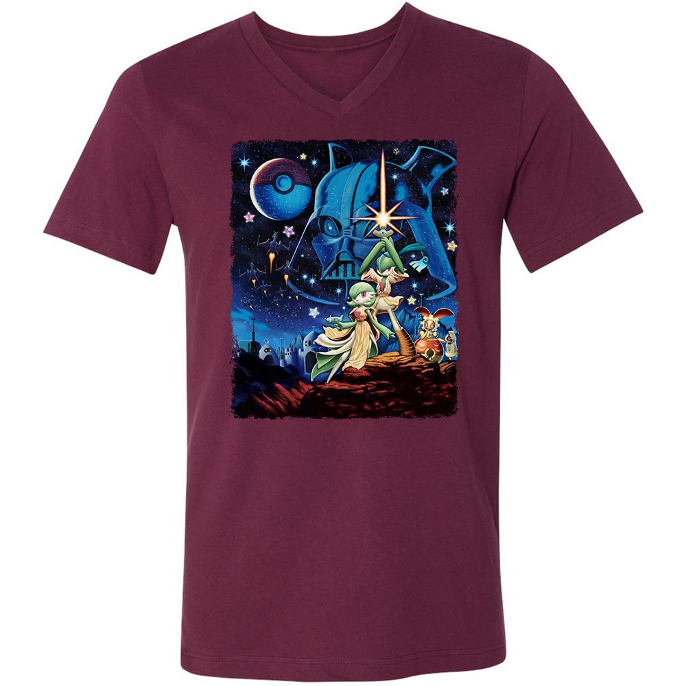 Unisex V-Neck T-Shirt - 72AAMFNZ - Maroon - 6