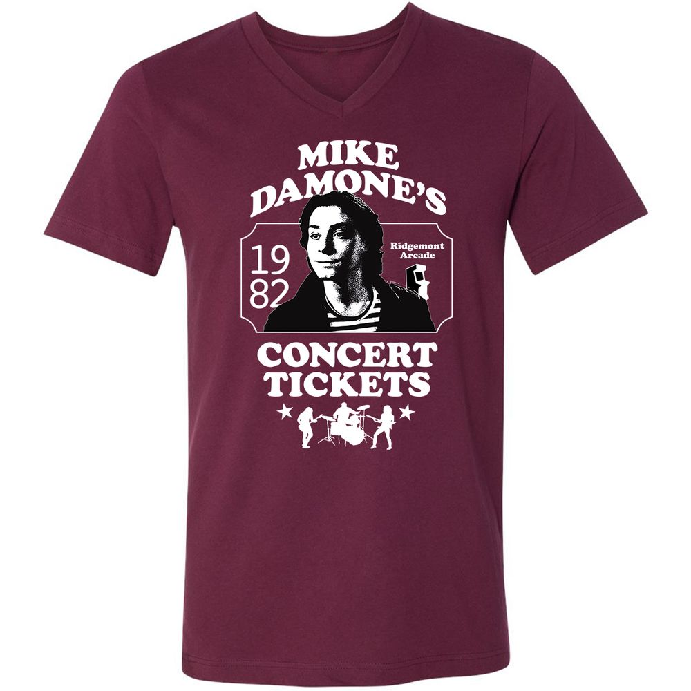 Unisex V-Neck T-Shirt - LCYUJBX9 - Maroon - 6