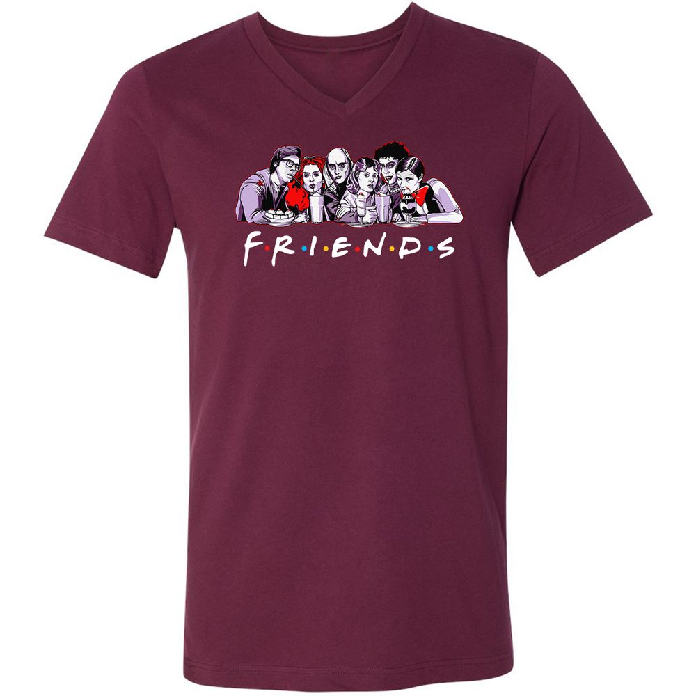 Unisex V-Neck T-Shirt - 3MB9EX6V - Maroon - 6