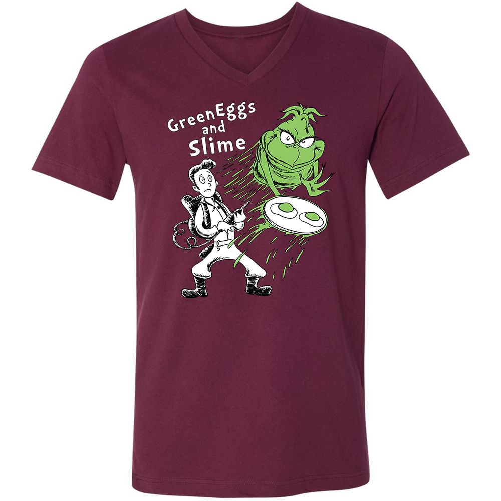Unisex V-Neck T-Shirt - JVRZ6NN8 - Maroon - 6