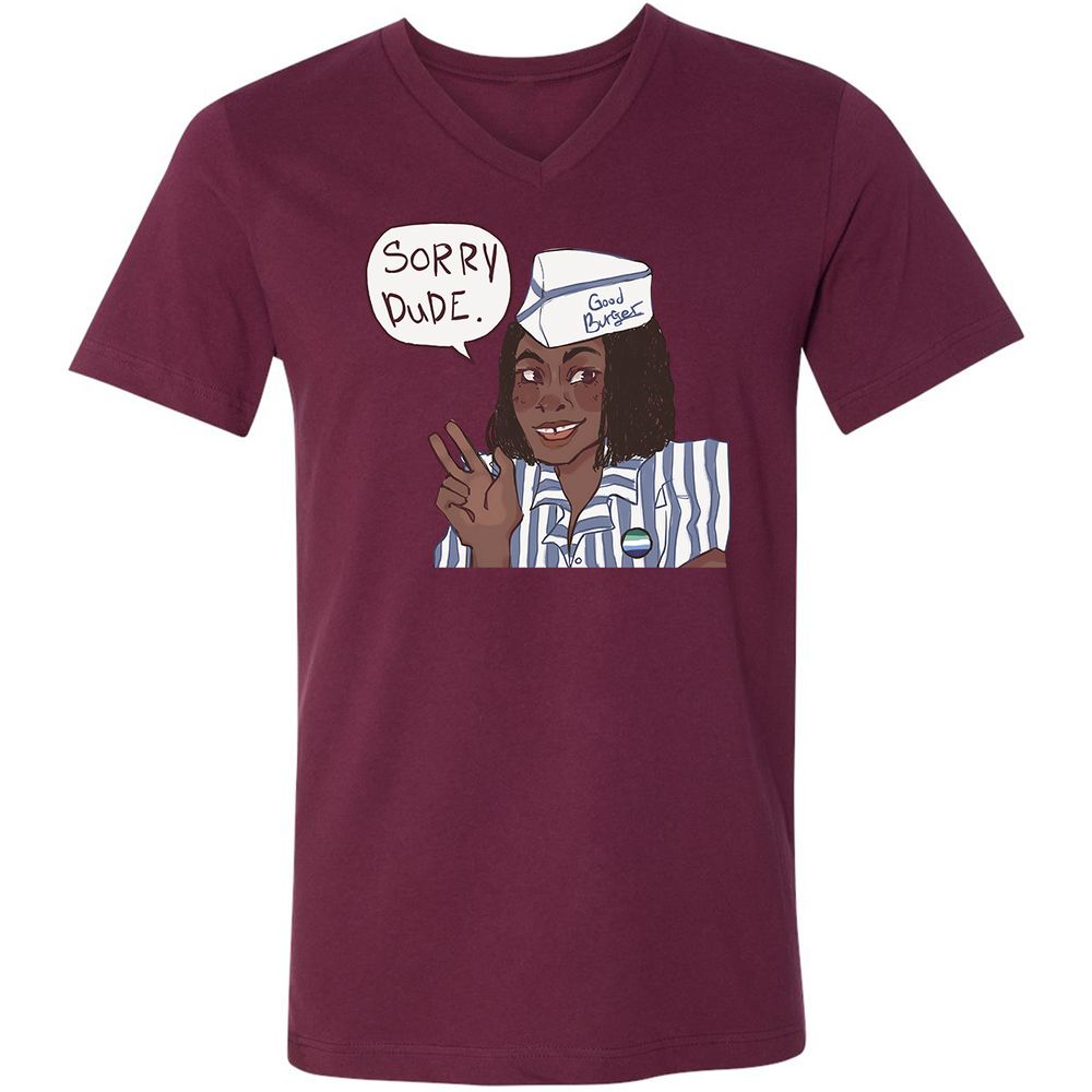 Unisex V-Neck T-Shirt - GDRYEMTK - Maroon - 6