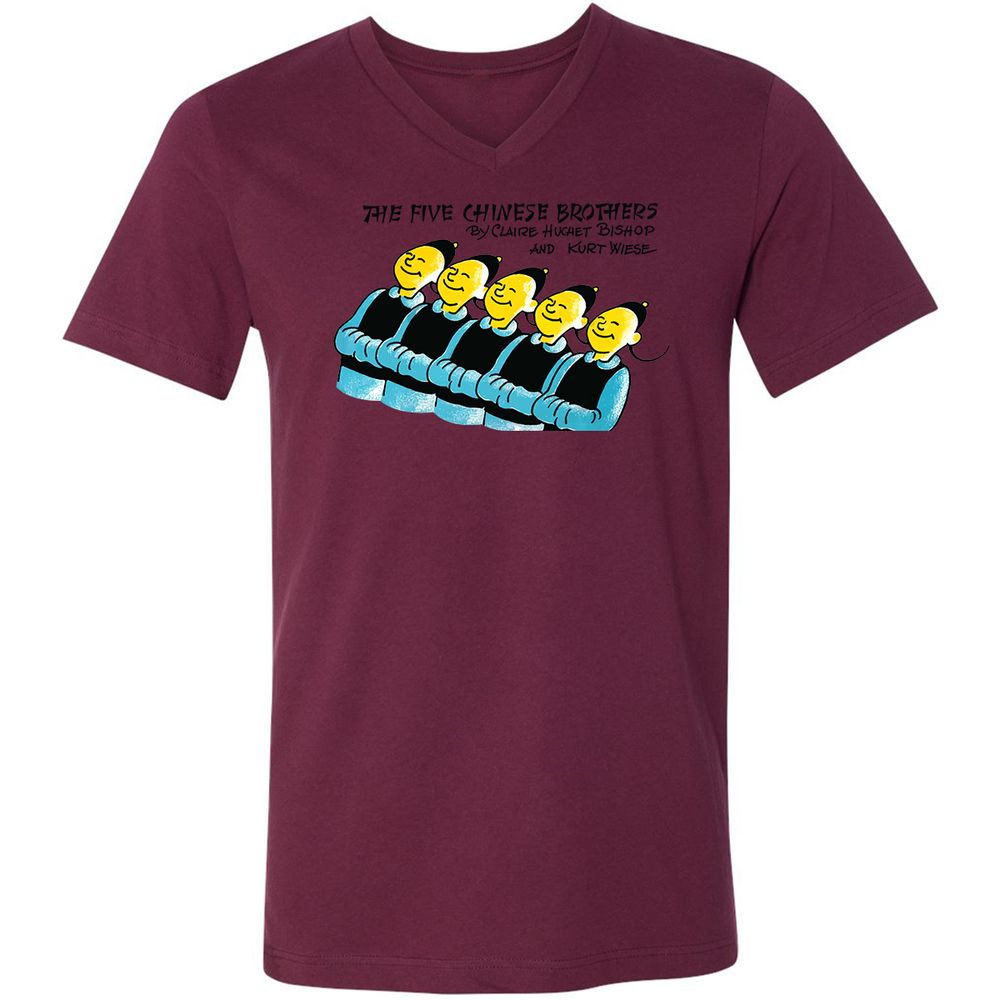 Unisex V-Neck T-Shirt - AMZ1GJRB - Maroon - 6